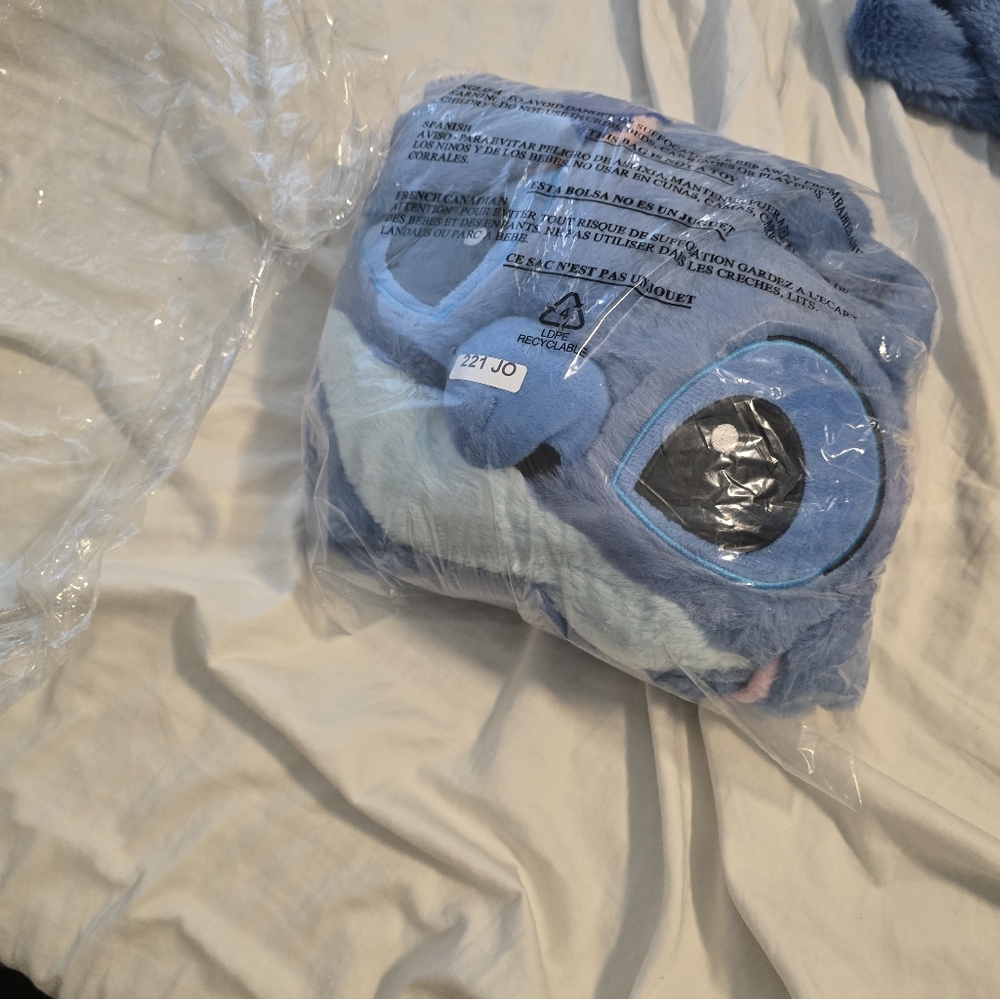 Disney Stitch Plush Backpack – Soft Character Bag with Zipper Pocket – Brand New - Picture 4 of 4